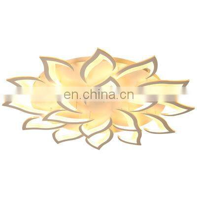 Simple Indoor Lighting White Color Flower Shape Living Room Bedroom Modern Acrylic Ceiling Lamp For Home