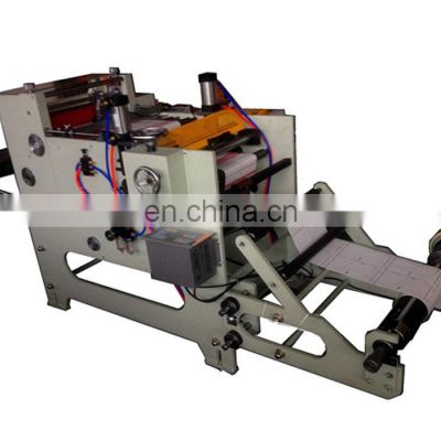 Printed paper sticker label roll to sheet cutting machine with slitting function