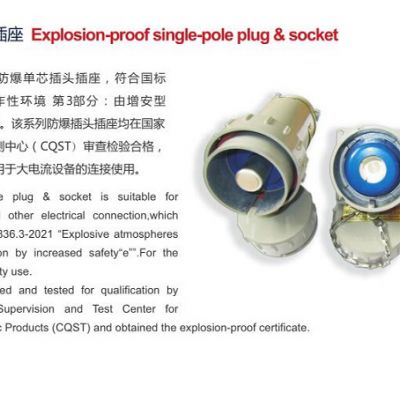Explosion-proof single-pole plug & socket