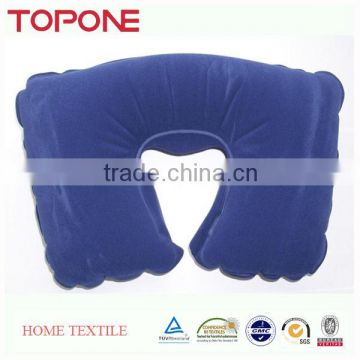 Soft 100% polyester neck travelling pillow inflatable