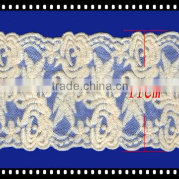 Flower pattern cotton embroidery white chemical lace