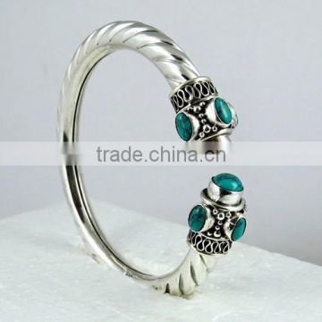 Turquoise !! Natural Piece 925 Sterling Silver Bangles, Gemstone Silver Jewelry, Handmadfe Silver Jewelry