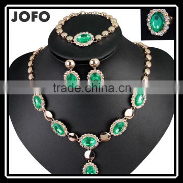 European And American Fashion Green Color Crystal Alloy Rhinestone Jewelry Set