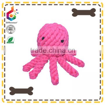 Octopus shape handmade cotten rope dog toy
