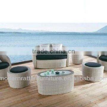 Middle East 2015 New Design White Rattan Outdoor Furniture Rattan Garden Sofa