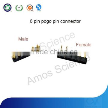 6 pin male female Right Angle Spring Loaded Connector Pogo Pin