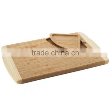 2014 new design bambo fruit cutting board with small bamboo tray
