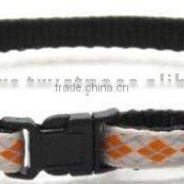 3/8" Fashion Nylon Orange Argyle Collars