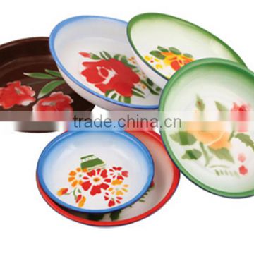 Different sizes flower decal printing enamel rice plates