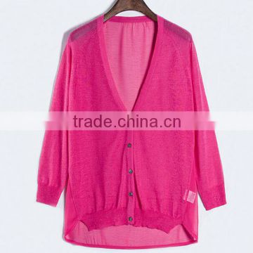 BGA15070 Pure linen thin sweater for spring/summer cardigan 2015 women