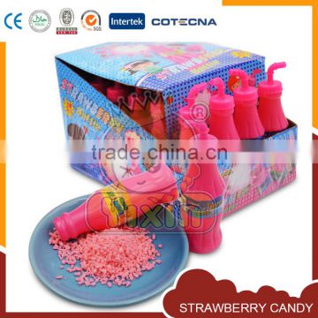 Juice bottles strawberry candy