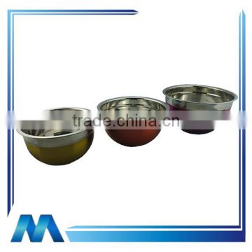 high quality colorful stainless steel salad bowl