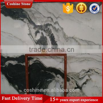 Polished landscape painting white green marble home decoration