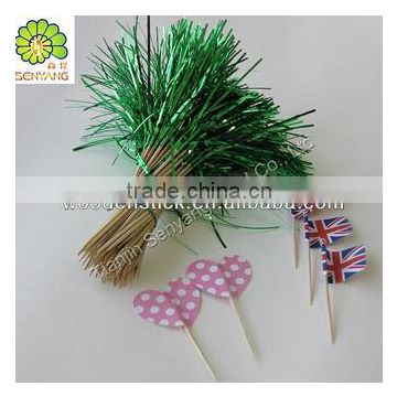 fancy party decoration umbrella flag wooden toothpicks