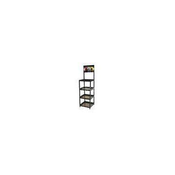 Retail Display Racks stand with 4 fixed metal shelves for display merchandise