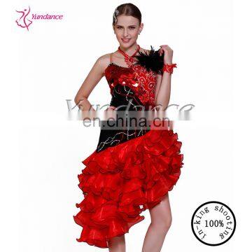 2016 Professional Feather Lovely Latin Dance Dress Pictures In China L-11264