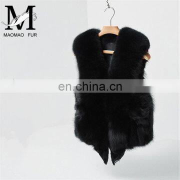 2017 Fashionable Women Real Fur Sleeveless Coat Women Genuine Fox Fur Vest