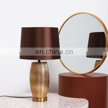 Hot sale gold ceramic base cheap price bedroom porcelain table lamp for home decor