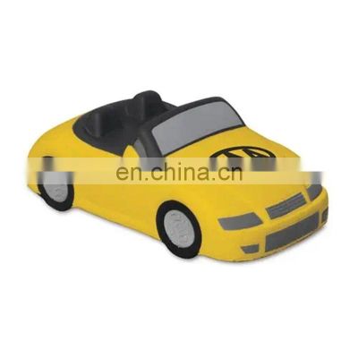 custom logo yellow car shaped stress ball for kid