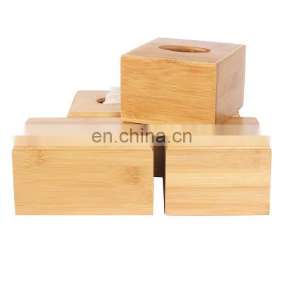 Natural Bamboo Eco-friendly Tissue Storage Box Multi-function Dinning Room Living Room Toilet Tissue Box