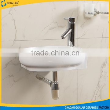 Modern Single Faucet Mounting Hole Wall Hung Wash Basin