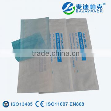 Medical Heat Sealing Sterilization Flat Pouch with three sided explosion-proof