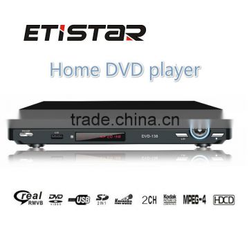 HD metal shell samsung lens 2CH portable Home DVD player with display USB SD Karaoke