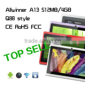7"inch q88 boxchip a13 android games download tablet pc