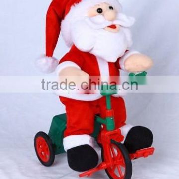singing santa in tricycle
