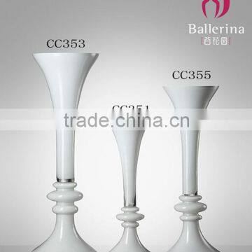 White Tall Glass Vases Wedding Decoration