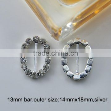 (M0205) 13mm inner bar oval crystal buckle,outer size:14mmx18mm,wedding invitation card rhinestone buckle