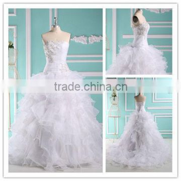 Designer Puff Organza Layered Real Sample Discount Affordable Wedding Dresses Wedding Gown LTG-013