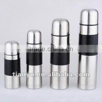 Double wall stainless steel vacuum water bottle with silicone sleeve (350ml,500ml,750ml,1000)