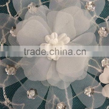 NEW FASHION TULLE EMBROIDERY BEADED APPLIQUE FABRIC