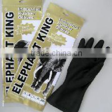 Double Dipped Black Industrial Rubber Glove