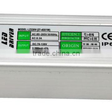 30w 300mA led driver constant current waterproof 27-40x1w