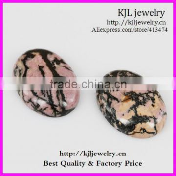 KJL-BD5335 Wholesale Natural flatback egg shape Rhodonite Gemstones lose beads 7X18X25mm