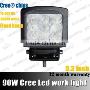 5.3'' 90W LED Work Light Square 4x4 Offroad Truck Flood Spot Headlight Working Lights 9-32V 90W C ree LED Work Lamp