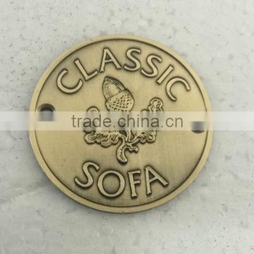 custom brass sofa tag, Sofa nameplate, Sofa label