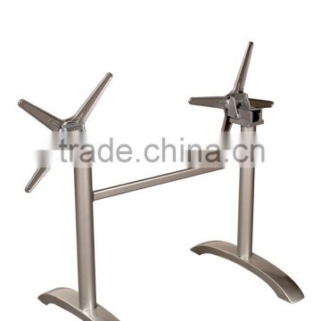 Double foot foldable aluminum round tube Table Base CS402