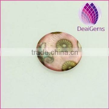 wholesale natural shell pendant 35mm round Mix Color shape bead