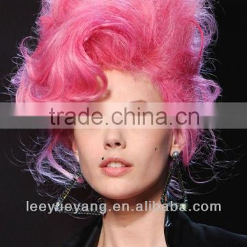 Top fashionable powder pink shag hair wig