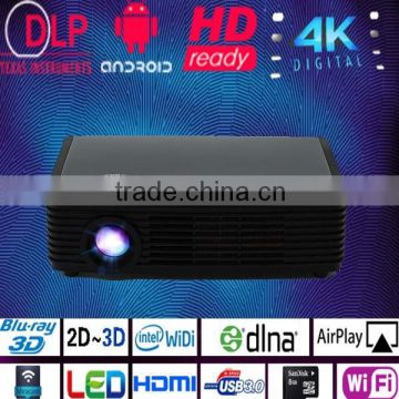 Black 1500 Lumens Portable 2205P Home Theater Bluray 3D DLP Projector 1280*800