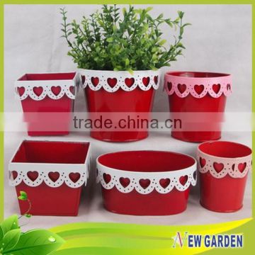 High quality latest design stylish red pot painting designs,plant pot