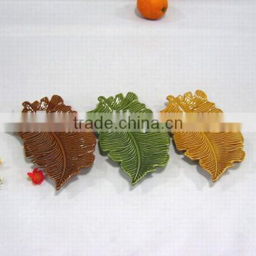new restaurant ceramic leaf plate