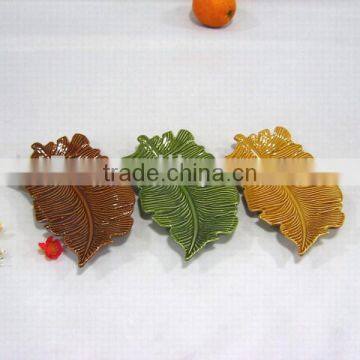 new restaurant ceramic leaf plate