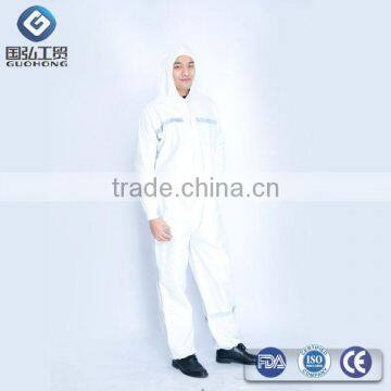 White color Microporous non-woven work disposable coverall