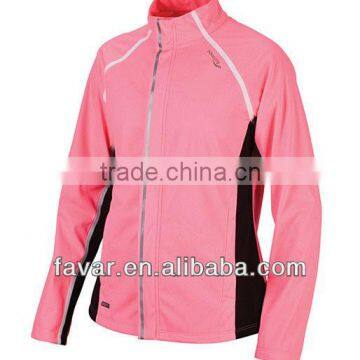 Outdoor waterproof ladies pink hooded softshell jacket