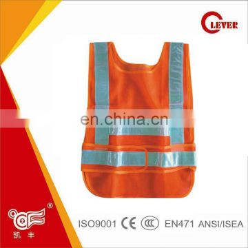 High Visibility 85G Net Orange Kids Safety School Warning Vest With Sides Magic Tape