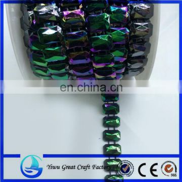 Fashion new rectangle section plastic plating AB color blue wire bead clothing plastic beads